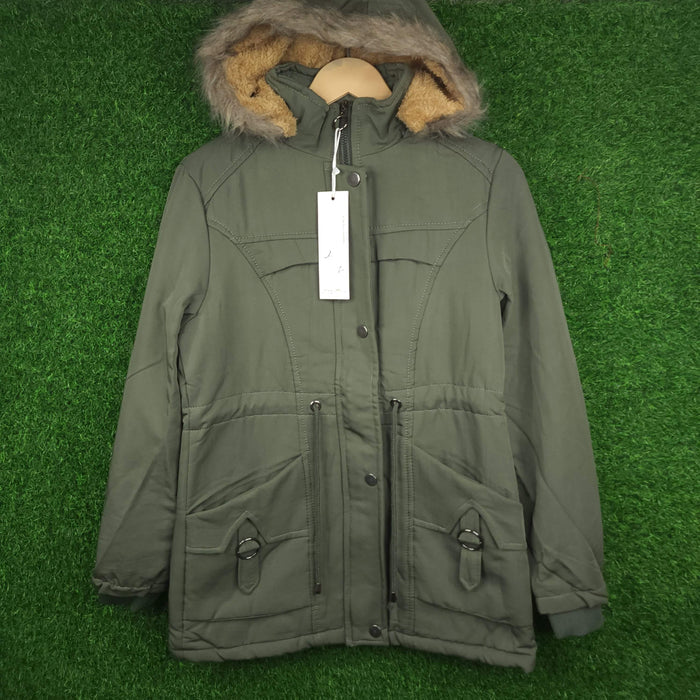 Green Jacket With Hoodie - Maha fashions -  Women Clothing