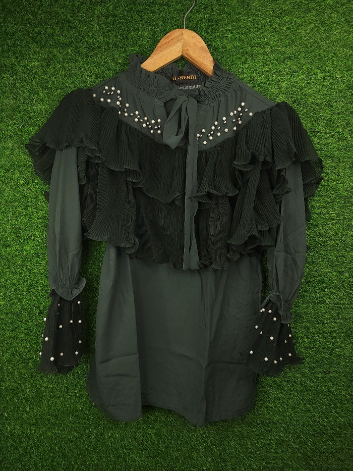 Green Pearl Top - Maha fashions -  women clothing