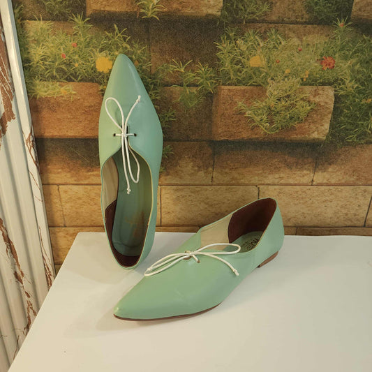 Green Pointed Pumps in Flat - Maha fashions -  Women Footwear
