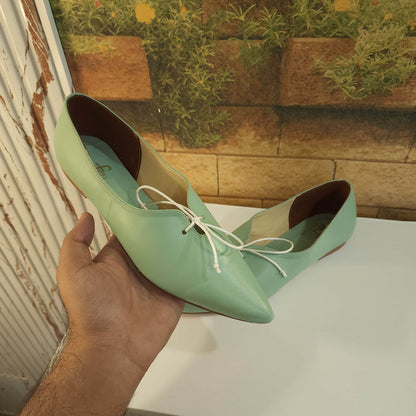 Green Pointed Pumps in Flat - Maha fashions -  Women Footwear