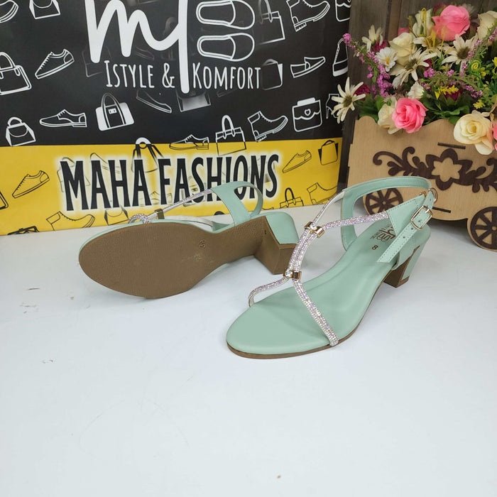 Green Studs Sandals - Maha fashions -  Women Footwear