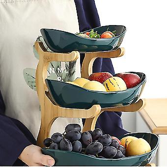 Green Three Layers Plastic Serving Dish - Maha fashions -  House Holds
