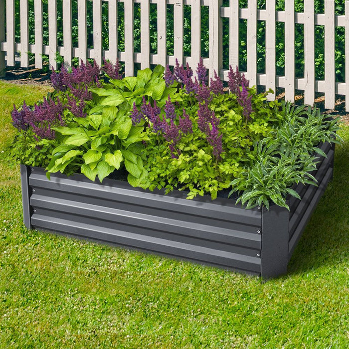 Greenfingers 2x Garden Bed 120x90cm Planter Box Raised Container Galvanised Herb -Home Living Store - -