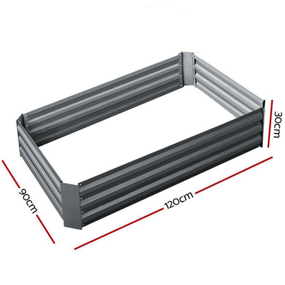 Greenfingers 2x Garden Bed 120x90cm Planter Box Raised Container Galvanised Herb -Home Living Store - -