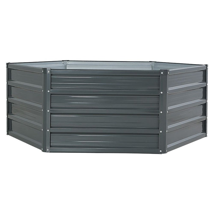 Greenfingers 2x Garden Bed 130x130x46cm Planter Box Raised Container Galvanised -Home Living Store - -