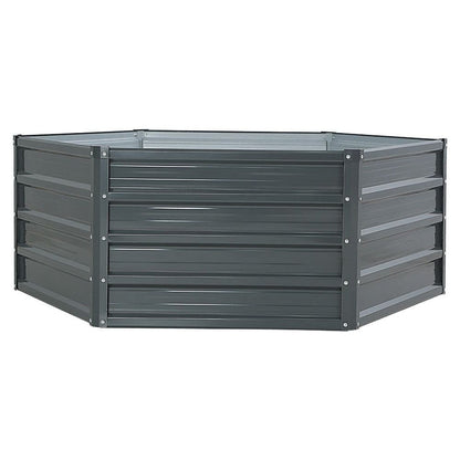 Greenfingers 2x Garden Bed 130x130x46cm Planter Box Raised Container Galvanised -Home Living Store - -