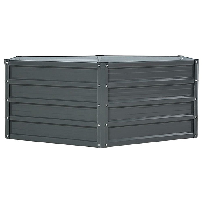 Greenfingers 2x Garden Bed 130x130x46cm Planter Box Raised Container Galvanised -Home Living Store - -