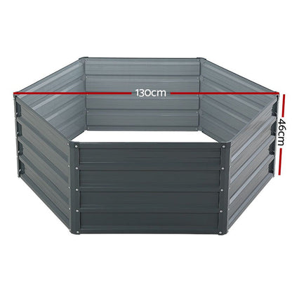 Greenfingers 2x Garden Bed 130x130x46cm Planter Box Raised Container Galvanised -Home Living Store - -