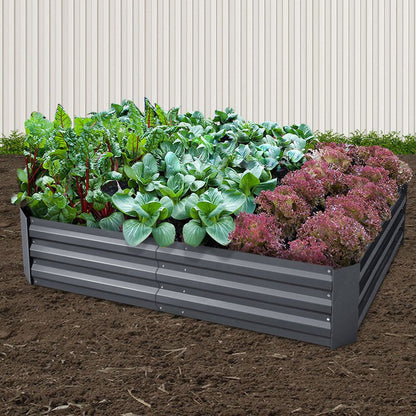 Greenfingers 2x Garden Bed 150x90cm Planter Box Raised Container Galvanised Herb -Home Living Store - -