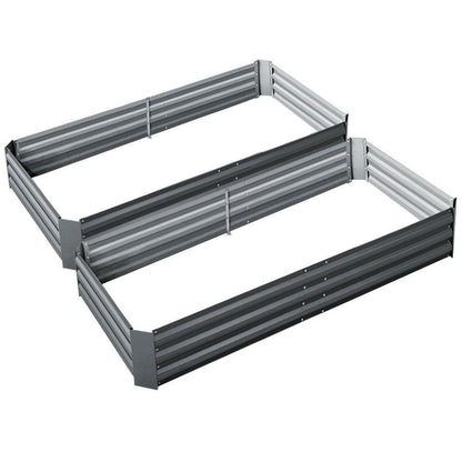 Greenfingers 2x Garden Bed 210x90cm Planter Box Raised Container Galvanised Herb -Home Living Store - -