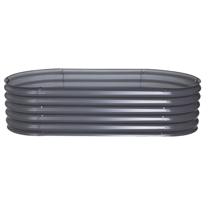 Greenfingers Garden Bed 160X80X42cm Oval Planter Box Raised Container Galvanised -Home Living Store - -