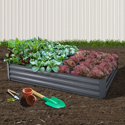 Greenfingers Garden Bed 180x90cm Planter Box Raised Container Galvanised Steel -Home Living Store - -