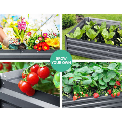 Greenfingers Garden Bed 180x90cm Planter Box Raised Container Galvanised Steel -Home Living Store - -