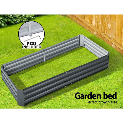 Greenfingers Garden Bed 180x90cm Planter Box Raised Container Galvanised Steel -Home Living Store - -