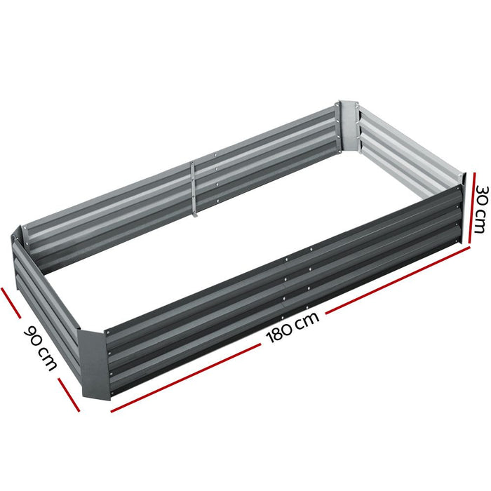 Greenfingers Garden Bed 180x90cm Planter Box Raised Container Galvanised Steel -Home Living Store - -