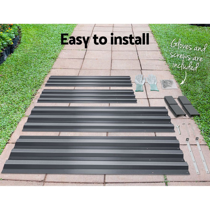 Greenfingers Garden Bed 210x90cm Planter Box Raised Container Galvanised Steel -Home Living Store - -