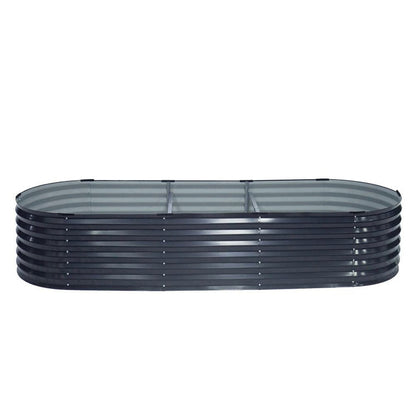 Greenfingers Garden Bed 240X80X42cm Oval Planter Box Raised Container Galvanised -Home Living Store - -