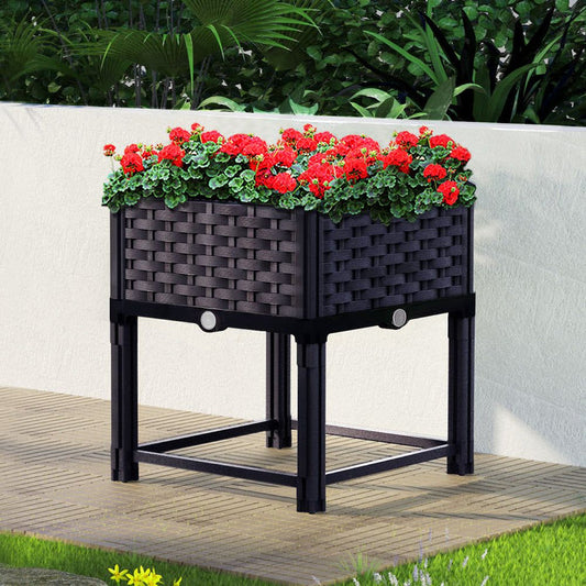 Greenfingers Garden Bed 40x40x23cm PP Planter Box Raised Container Growing Herb -Home Living Store - -