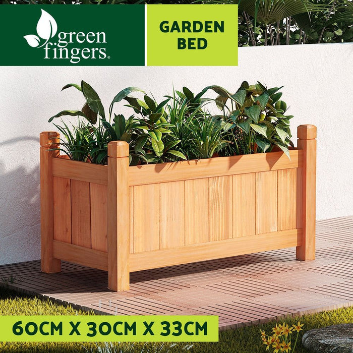 Greenfingers Garden Bed 60x30x33cm Wooden Planter Box Raised Container Growing -Home Living Store - -