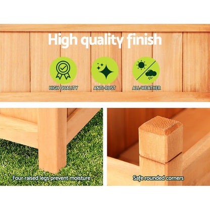 Greenfingers Garden Bed 60x30x33cm Wooden Planter Box Raised Container Growing -Home Living Store - -