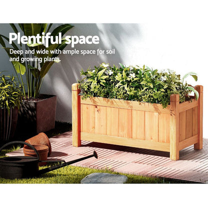 Greenfingers Garden Bed 60x30x33cm Wooden Planter Box Raised Container Growing -Home Living Store - -