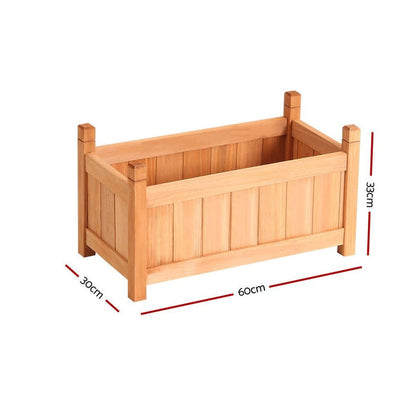 Greenfingers Garden Bed 60x30x33cm Wooden Planter Box Raised Container Growing -Home Living Store - -