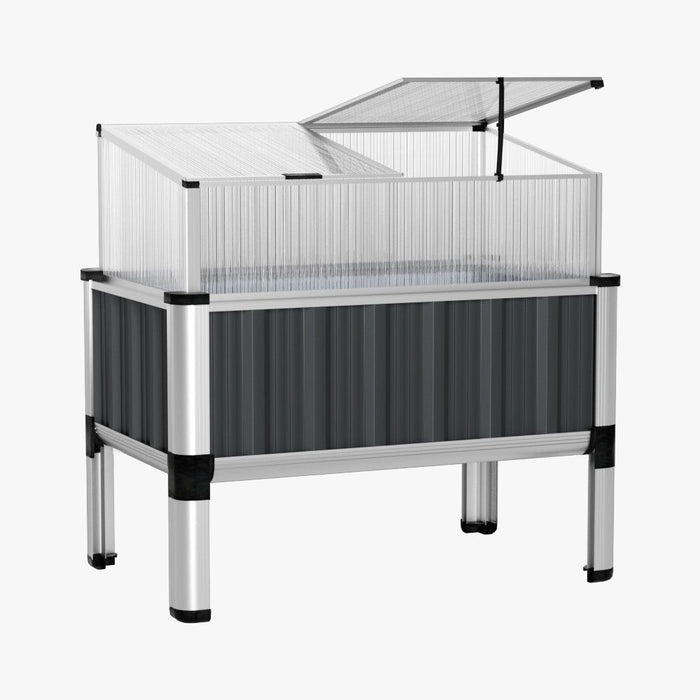 Greenfingers Garden Bed 80x49x74cm Greenhouse Planter Box Raised Galvanised Herb -Home Living Store - -