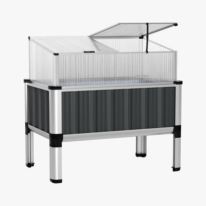 Greenfingers Garden Bed 80x49x74cm Greenhouse Planter Box Raised Galvanised Herb -Home Living Store - -