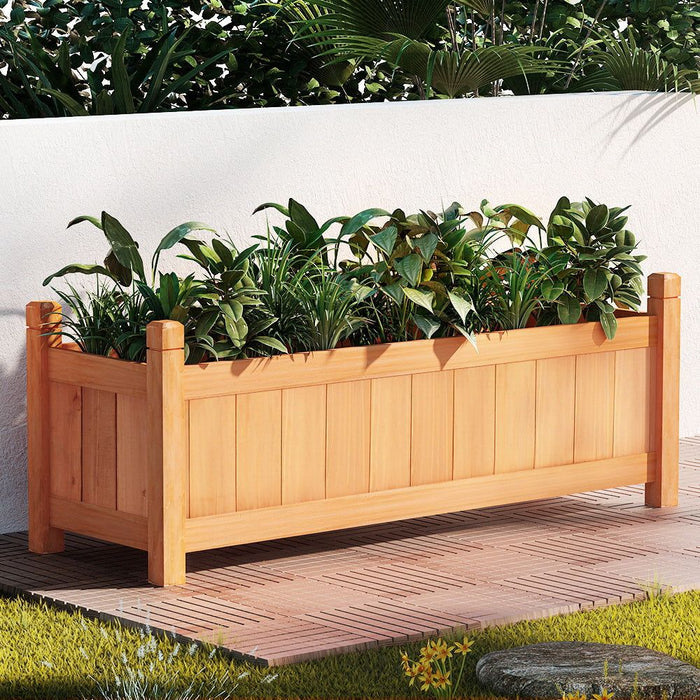 Greenfingers Garden Bed 90x30x33cm Wooden Planter Box Raised Container Growing -Home Living Store - -