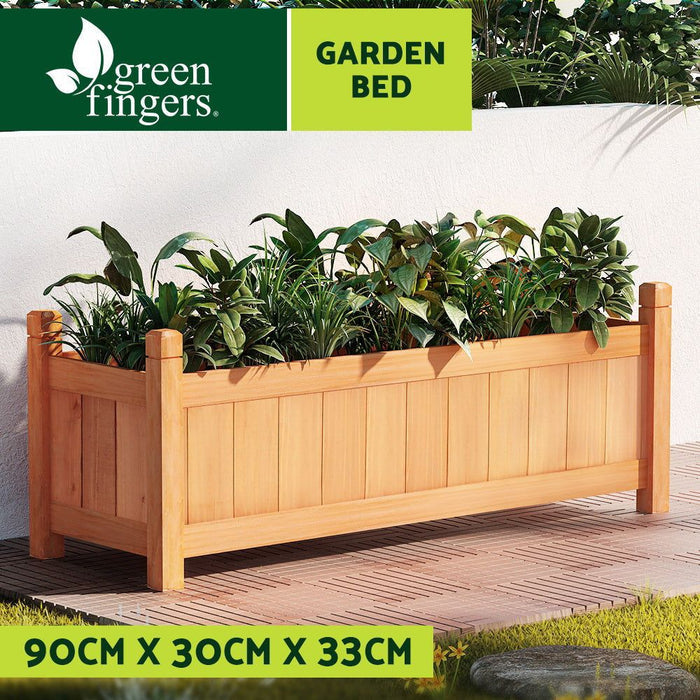 Greenfingers Garden Bed 90x30x33cm Wooden Planter Box Raised Container Growing -Home Living Store - -