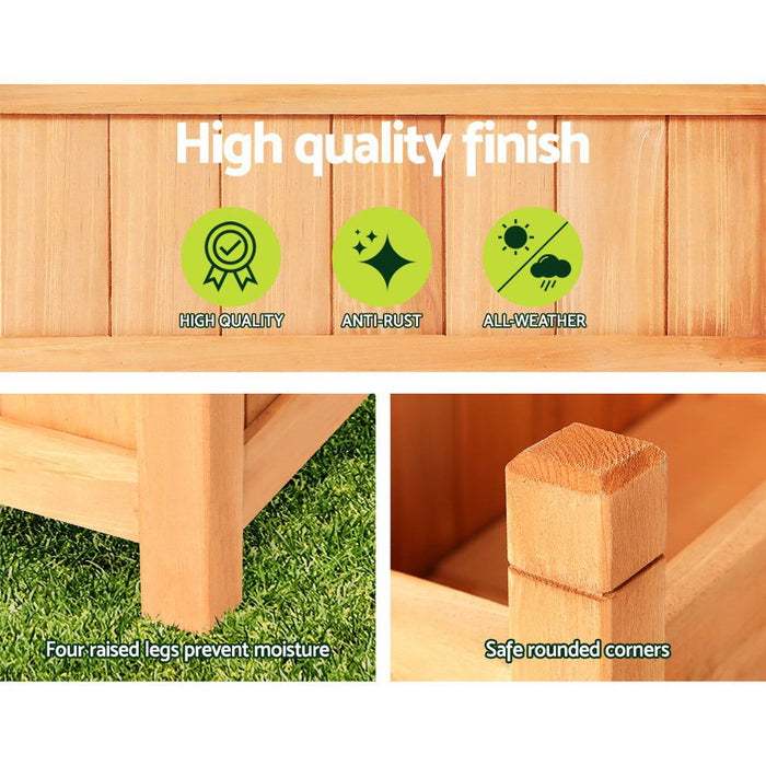 Greenfingers Garden Bed 90x30x33cm Wooden Planter Box Raised Container Growing -Home Living Store - -