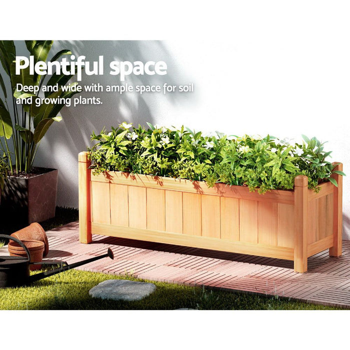 Greenfingers Garden Bed 90x30x33cm Wooden Planter Box Raised Container Growing -Home Living Store - -
