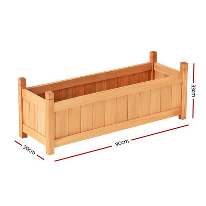 Greenfingers Garden Bed 90x30x33cm Wooden Planter Box Raised Container Growing -Home Living Store - -