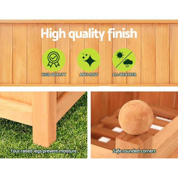 Greenfingers Garden Bed Wooden 64x35x115cm Planter Raised Box Container Trellis -Home Living Store - -