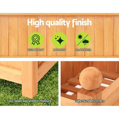 Greenfingers Garden Bed Wooden 64x35x115cm Planter Raised Box Container Trellis -Home Living Store - -