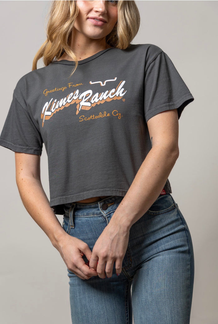 Greetings From Kimes Crop T Shirt
