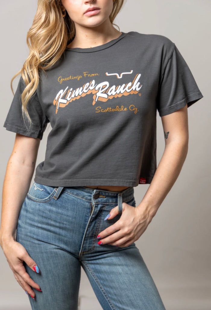 Greetings From Kimes Crop T Shirt