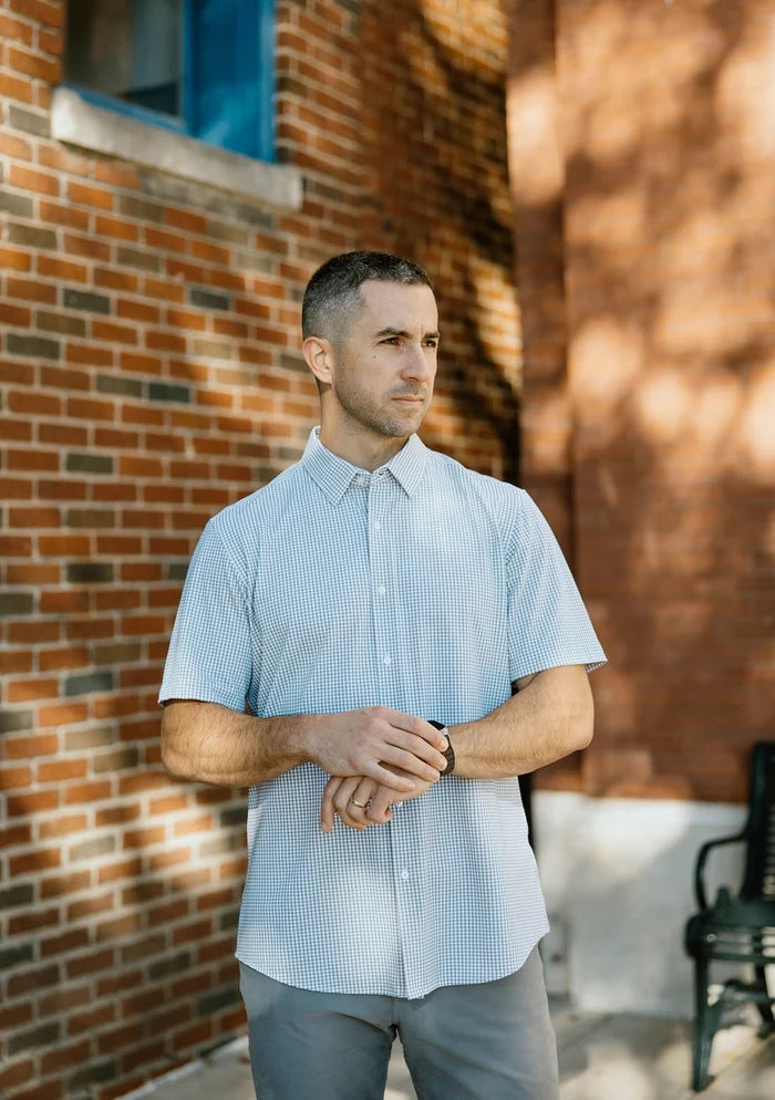 Grey Check Short-Sleeve Shirt