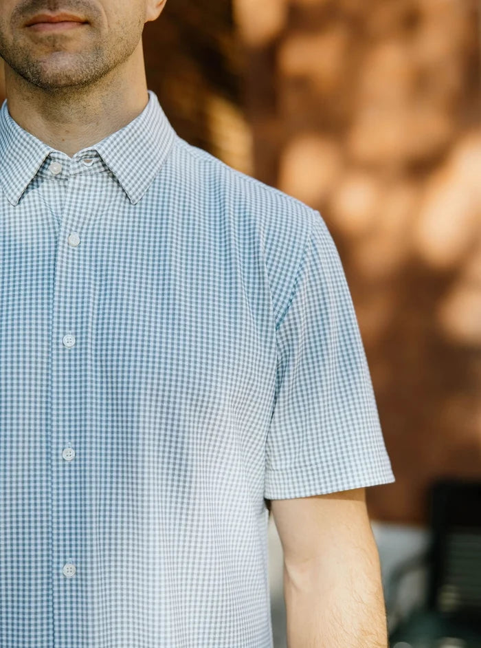 Grey Check Short-Sleeve Shirt