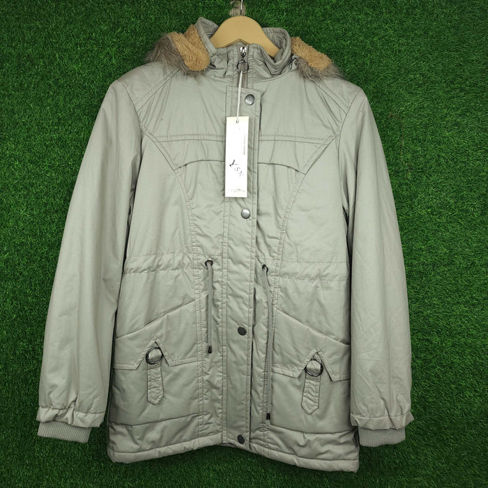 Grey Jacket With Hoodie - Maha fashions -  Women Clothing