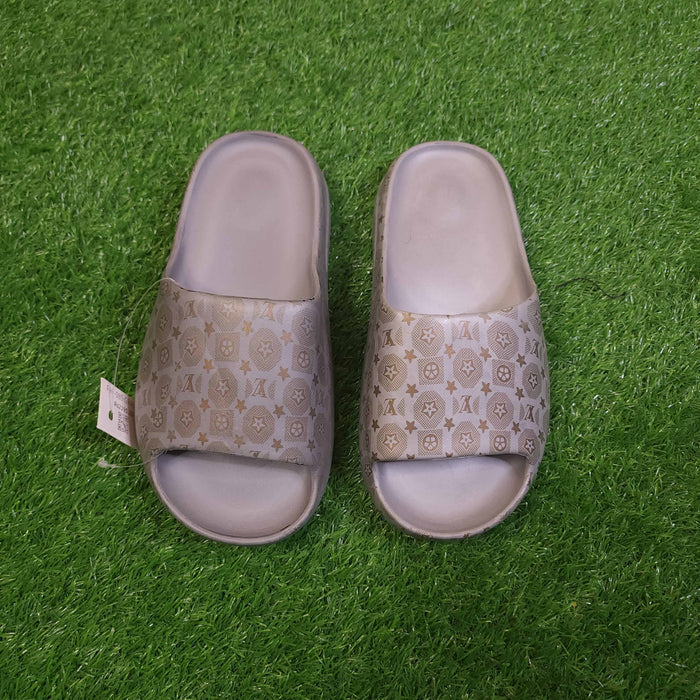 Grey Printed Comfy Slippers - Maha fashions -  Women Footwear