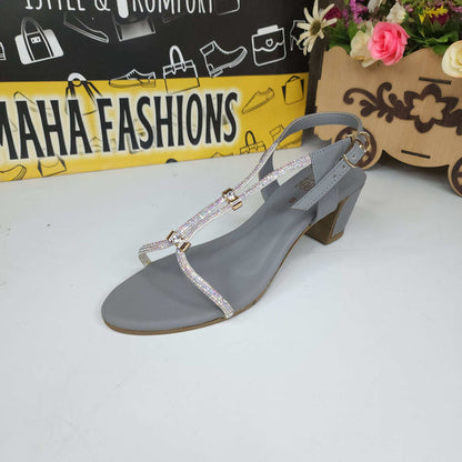 Grey Studs Sandals - Maha fashions -  Women Footwear