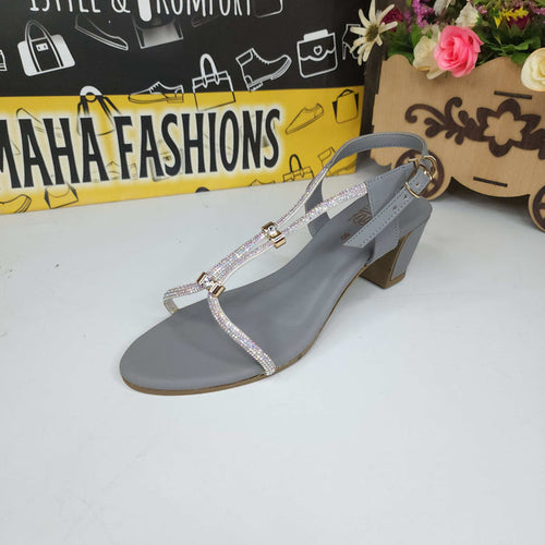 Grey Studs Sandals - Maha fashions -  Women Footwear