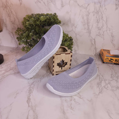 Grey Women Comfortable Loafers Casual Slip - Maha fashions -  woman footwear