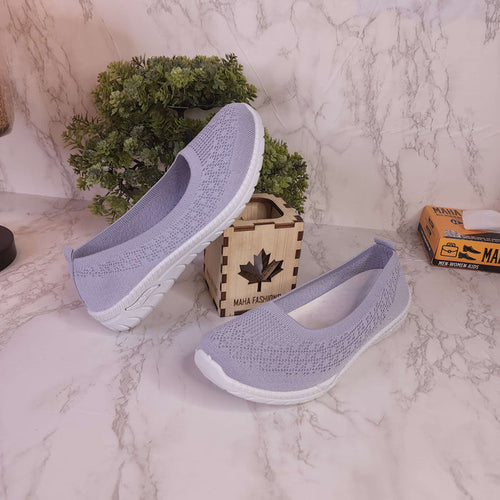 Grey Women Comfortable Loafers Casual Slip - Maha fashions -  woman footwear