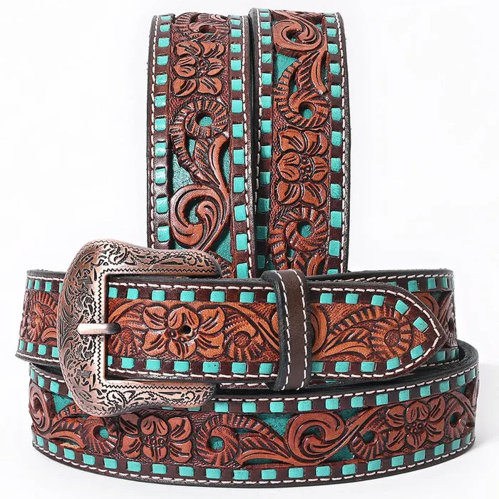 Hand Carved Western Leather Belt