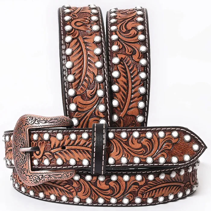 Hand Carved Western Leather Belt