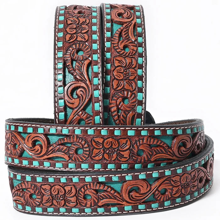 Hand Carved Western Leather Belt