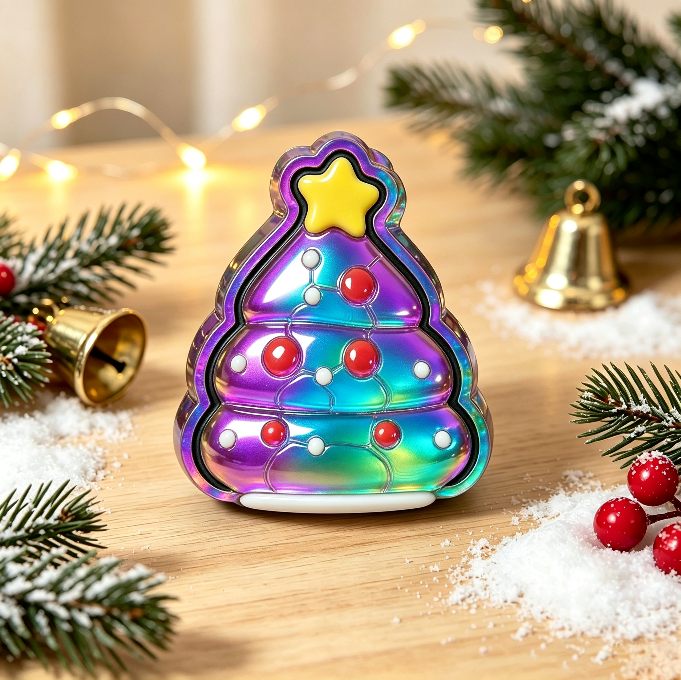Handmade Christmas Tree Ghost Glow-in-the-Dark Fidget Clicker Toy Resin Mold【First-of-Its-Kind & Exclusive】