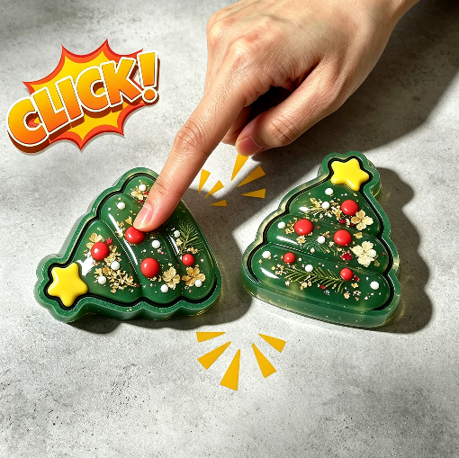 Handmade Christmas Tree Ghost Glow-in-the-Dark Fidget Clicker Toy Resin Mold【First-of-Its-Kind & Exclusive】